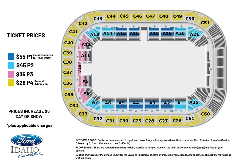 Seating Charts Ford Idaho Center